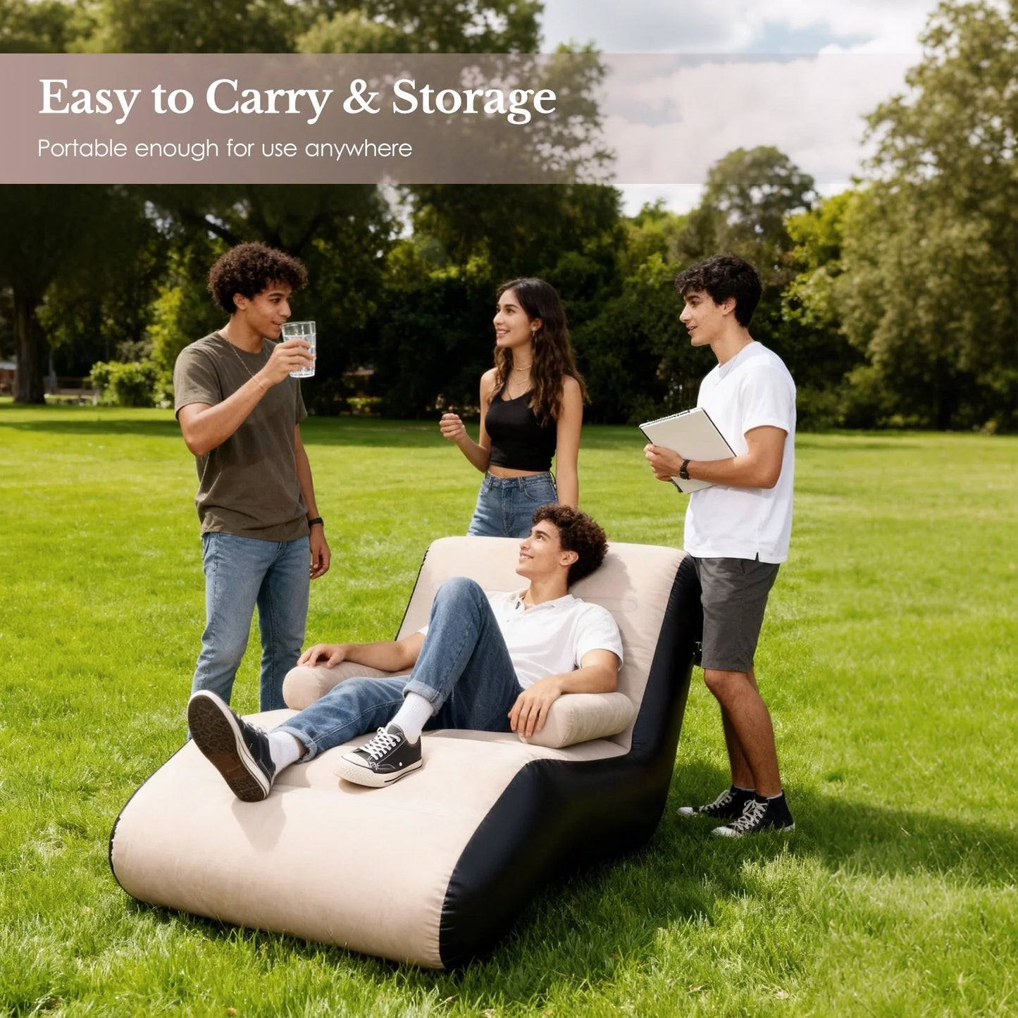 Inflatable Deck Chair with Air Pump