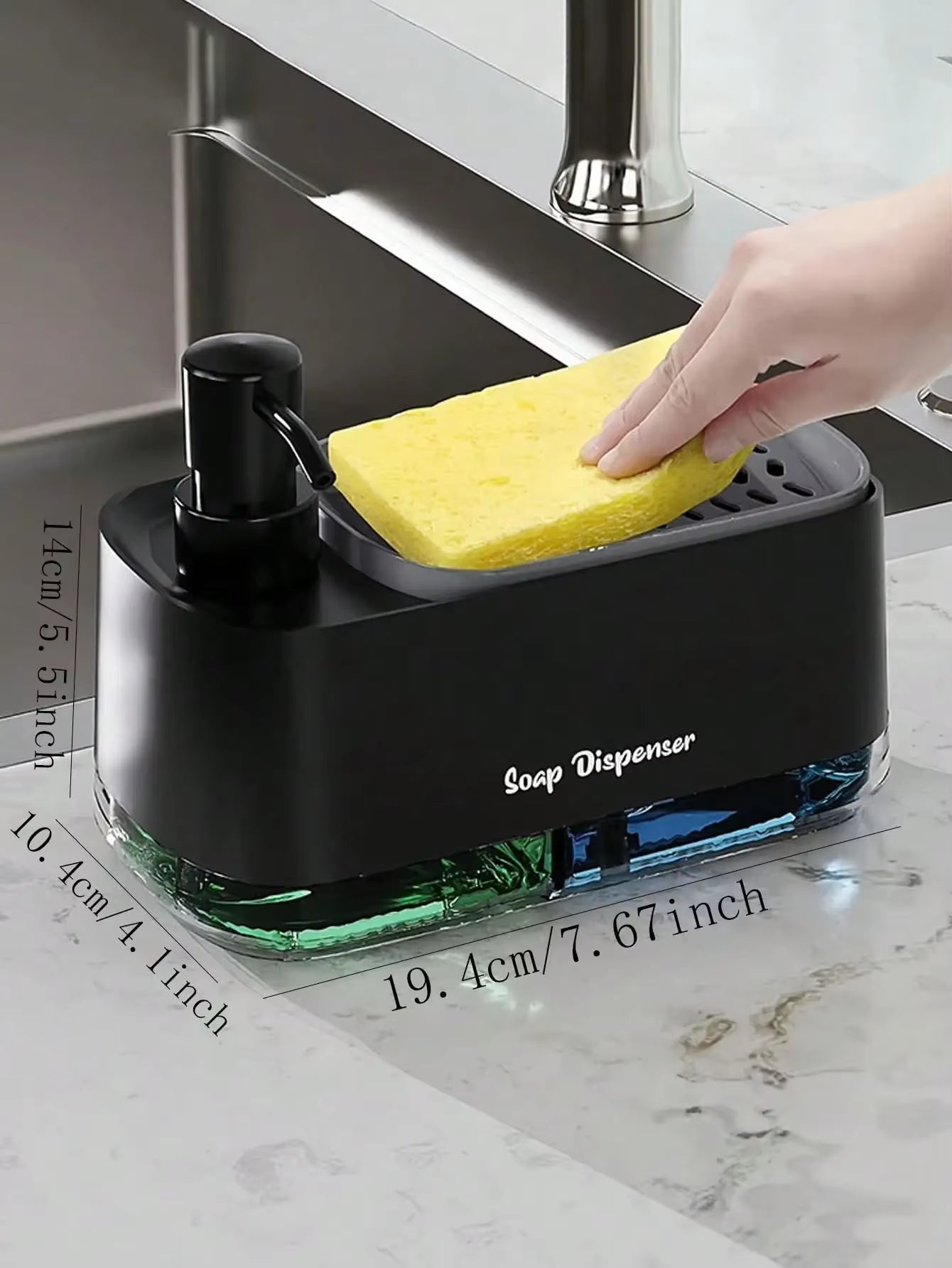2-in-1 Dual Soap Dispenser with Sponge Holder