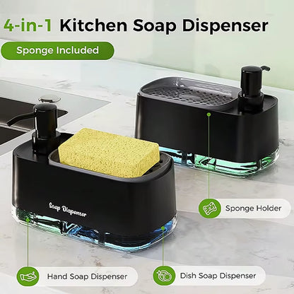 2-in-1 Dual Soap Dispenser with Sponge Holder