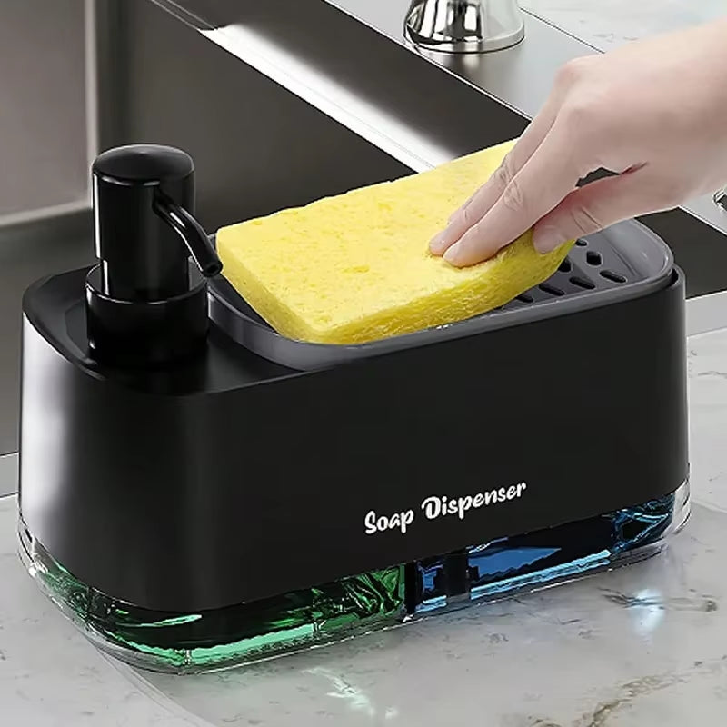 2-in-1 Dual Soap Dispenser with Sponge Holder
