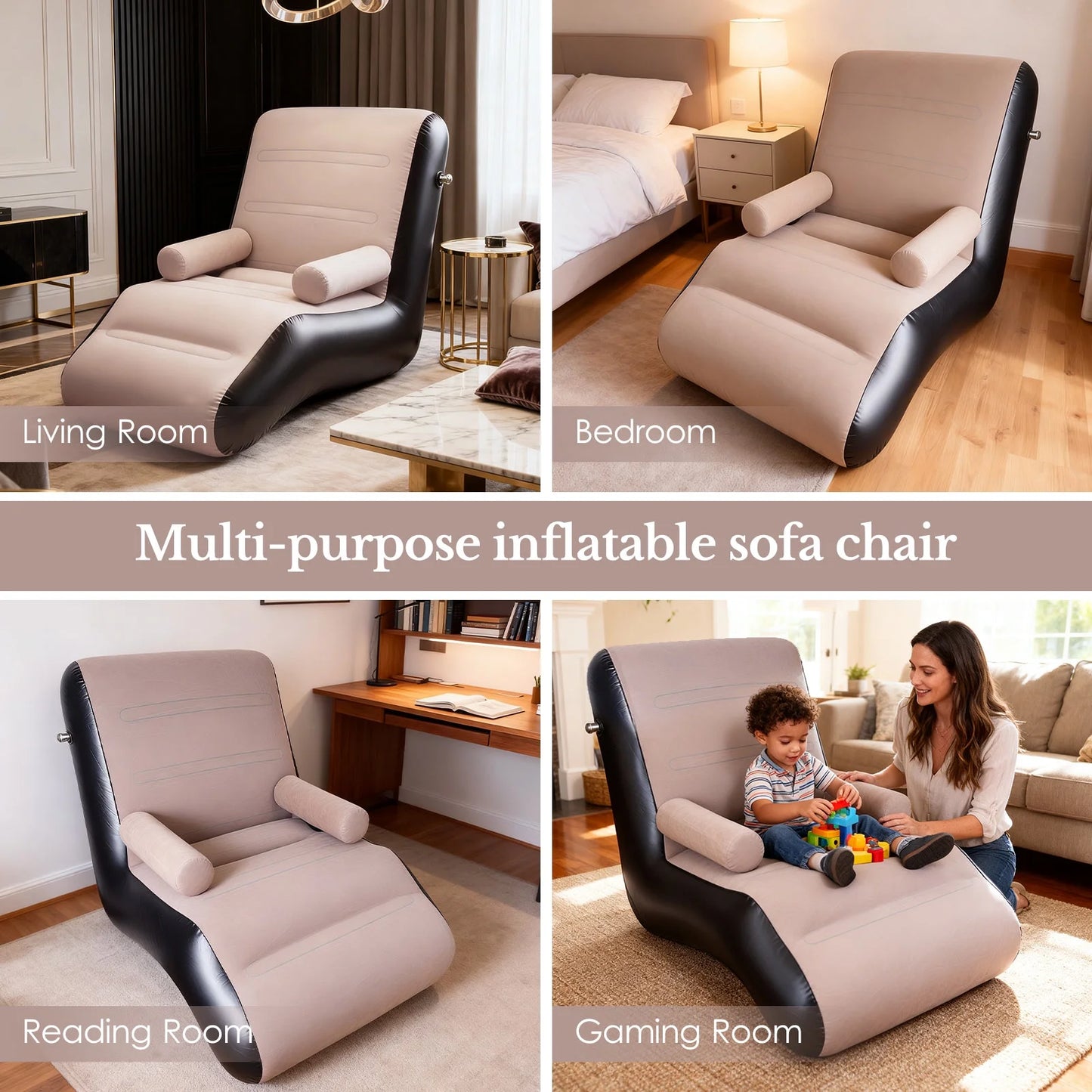 Inflatable Deck Chair with Air Pump