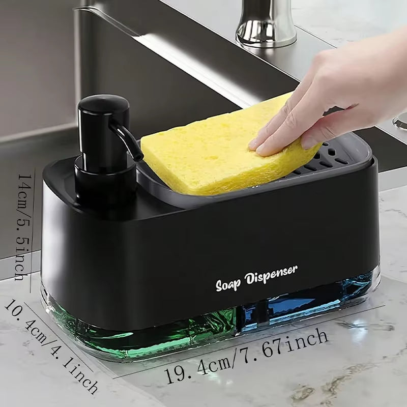2-in-1 Dual Soap Dispenser with Sponge Holder